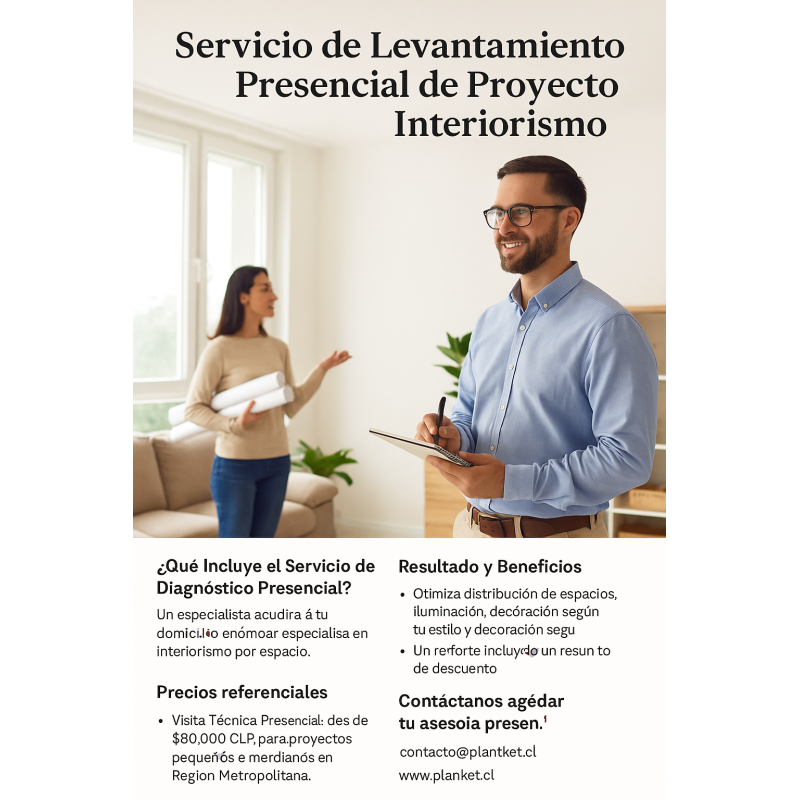 Servicio de Levantamiento Presencial de Proyecto Interiorismo