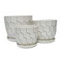 Set Macetas Ceramica Rayas ( 3 Piezas )