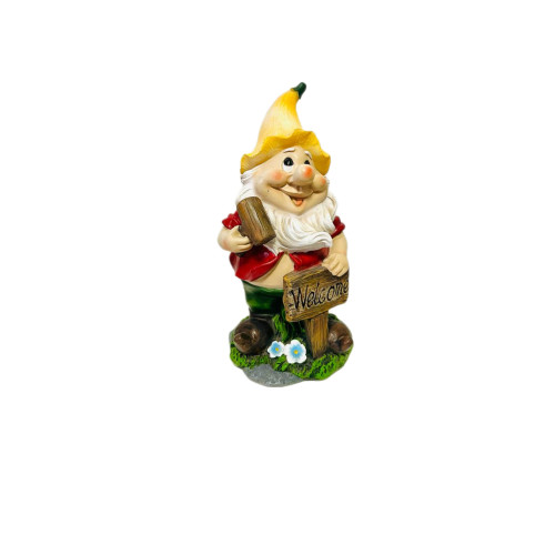 Figura Gnomo Martillo con Panel Solar