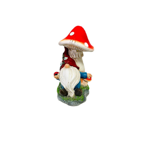 Figura Gnomo Hongo con Panel Solar